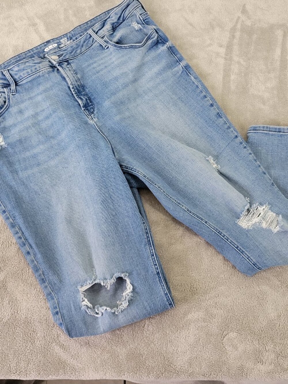 Old Navy Rockstar Women's Jeans‎ Size 18 Blue Super Skinny Distressed SKI12E